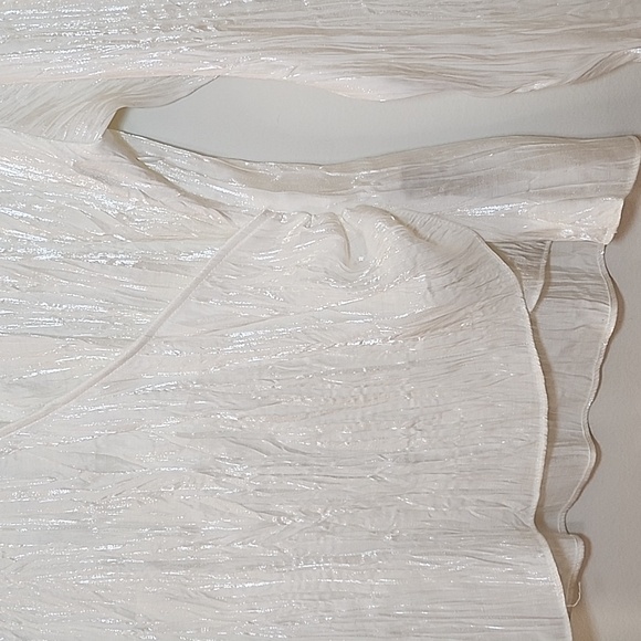 Zara Wrinkle Satin Effect Blouse Top Size Small - Picture 15 of 16